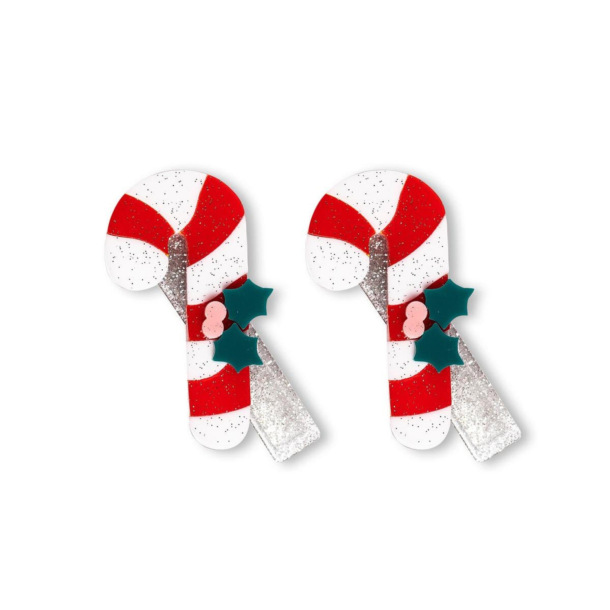 Candy Cane Red Strips Alligator Clip