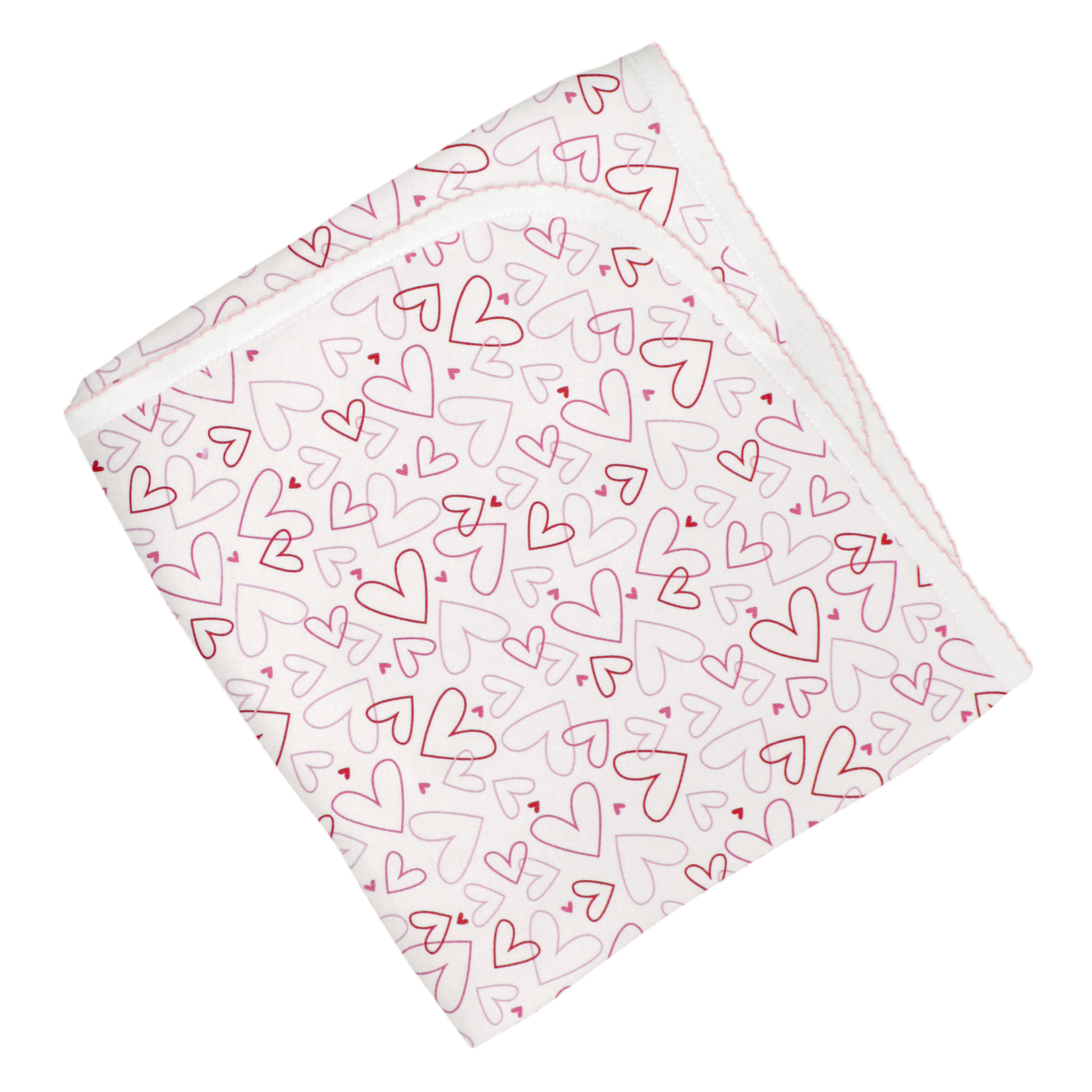 Doodle Hearts Printed Pima Blanket