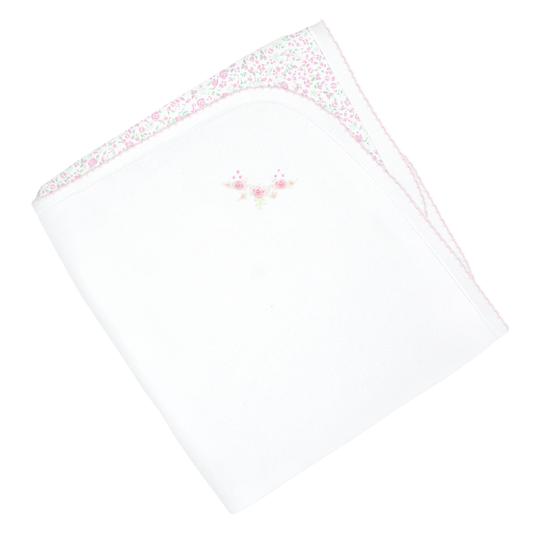 Pink Roses Garden Pima Blanket