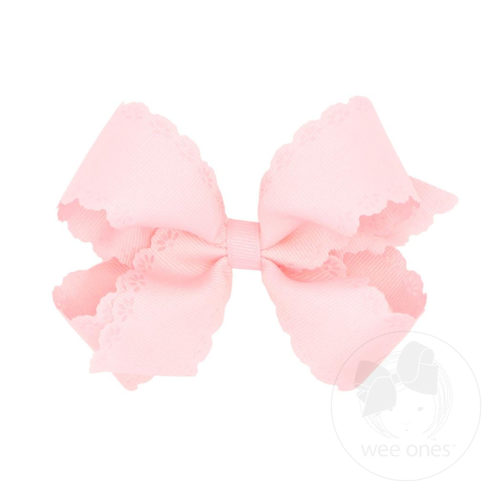 Medium Eyelet Embossed Grosgrain Bow