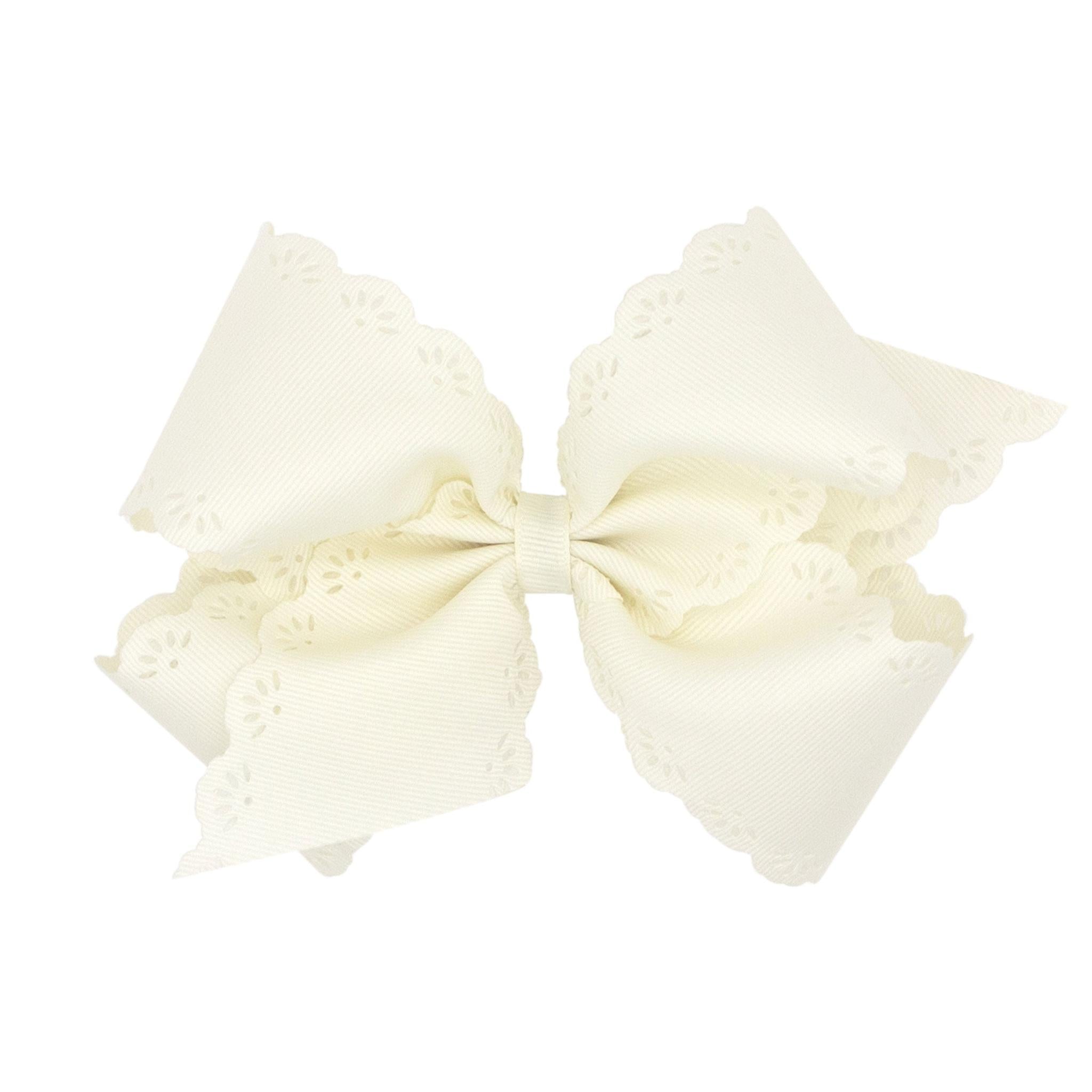 Medium Eyelet Embossed Grosgrain Bow