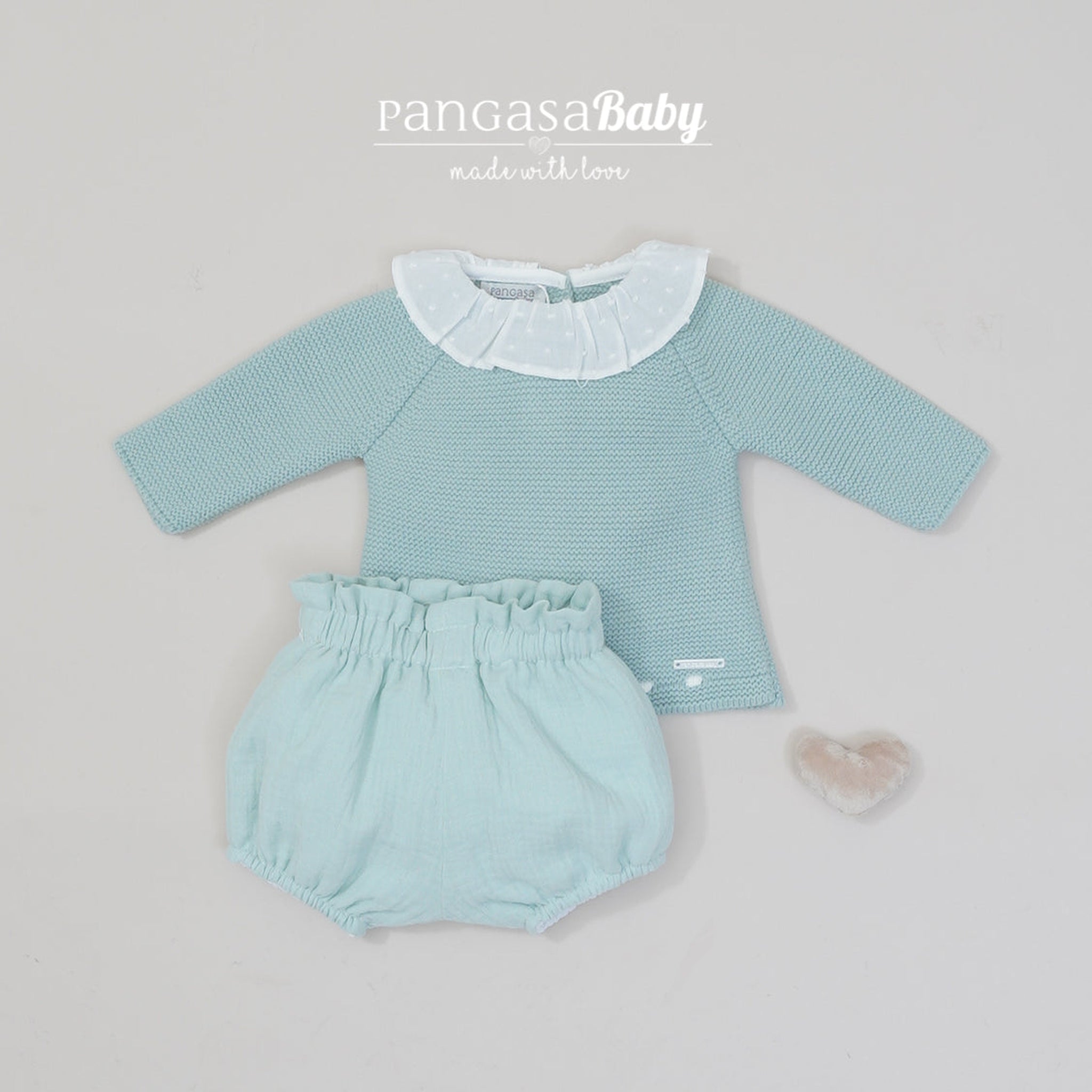 Mint Ruffle Bloomer Set