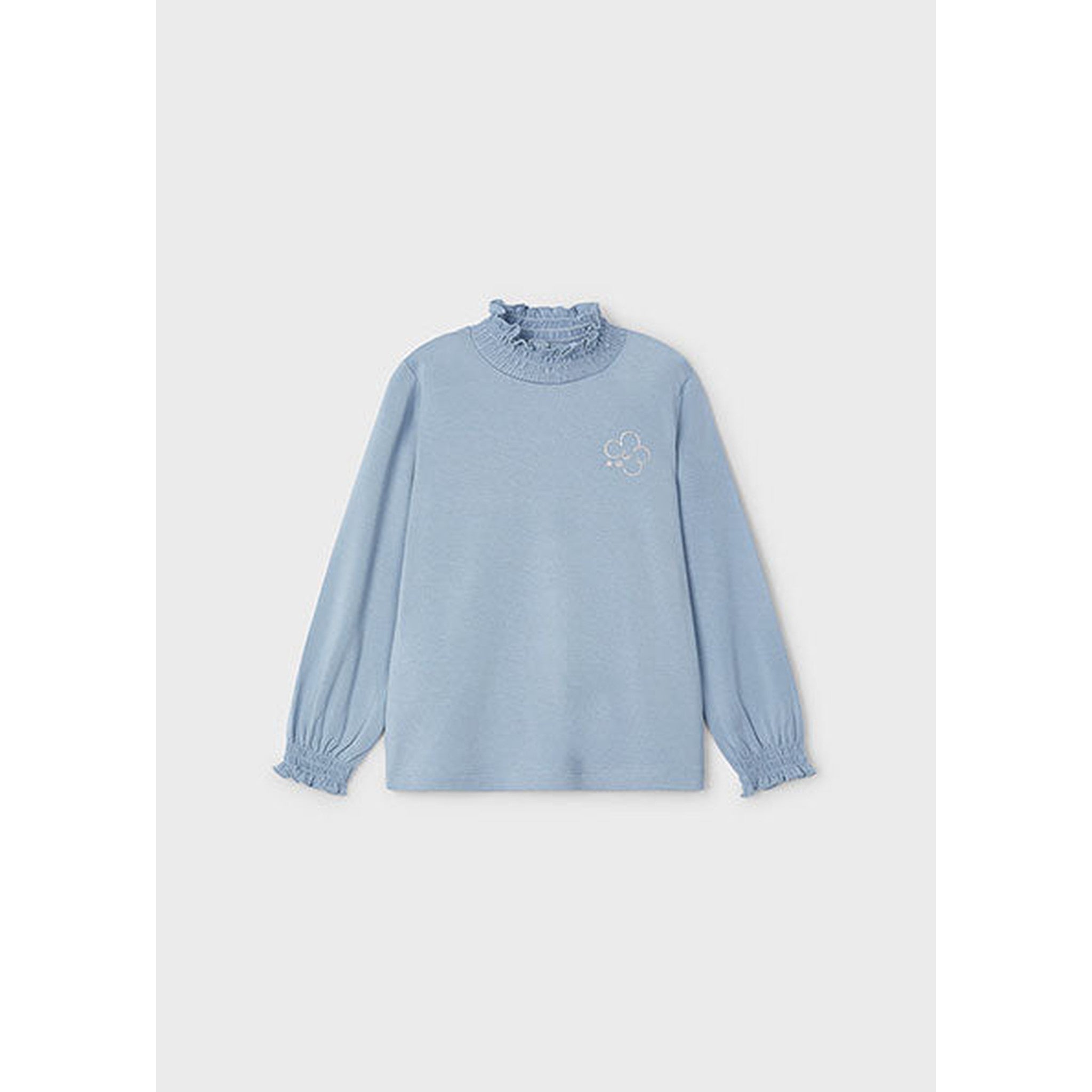 Mock Neck Blue Shirt