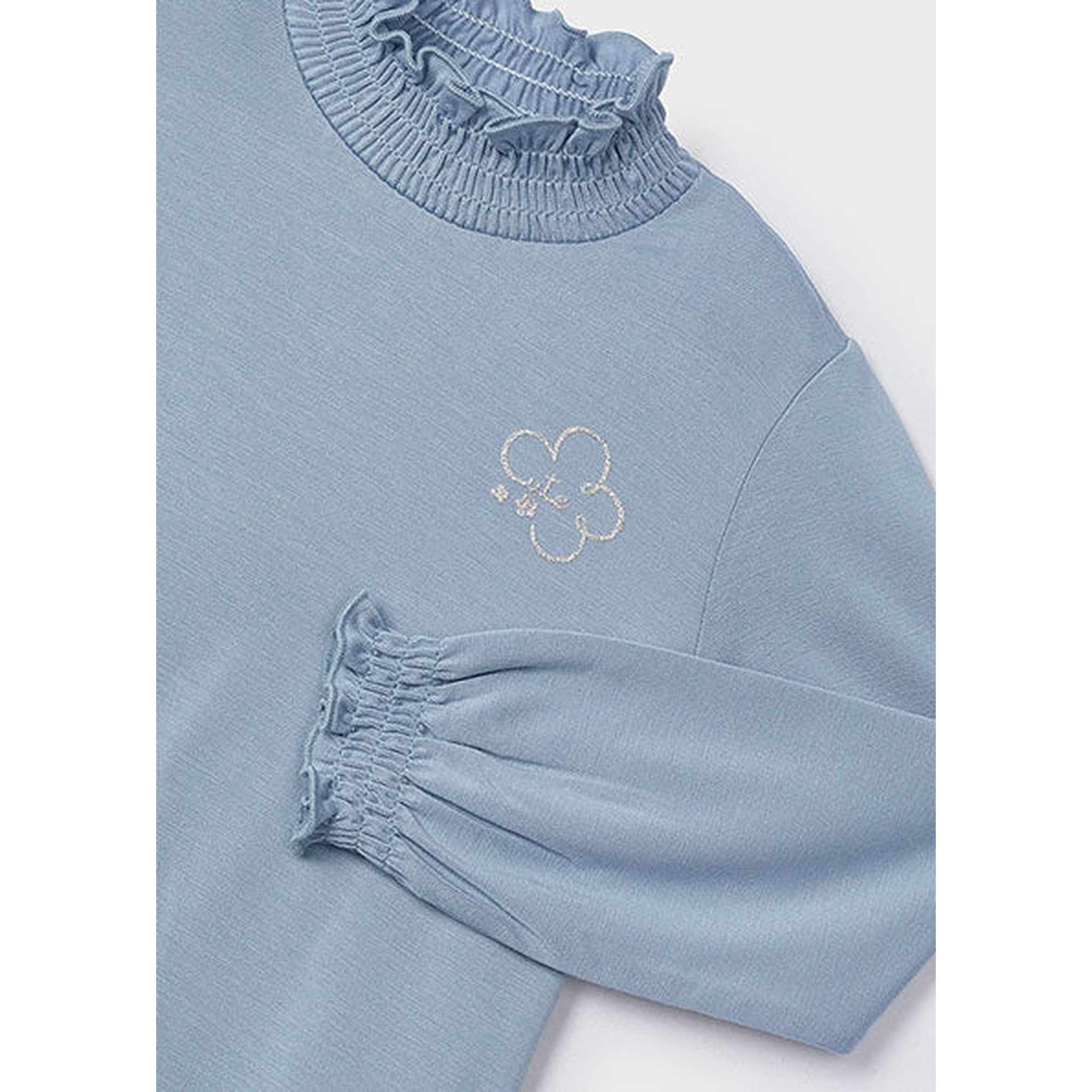 Mock Neck Blue Shirt