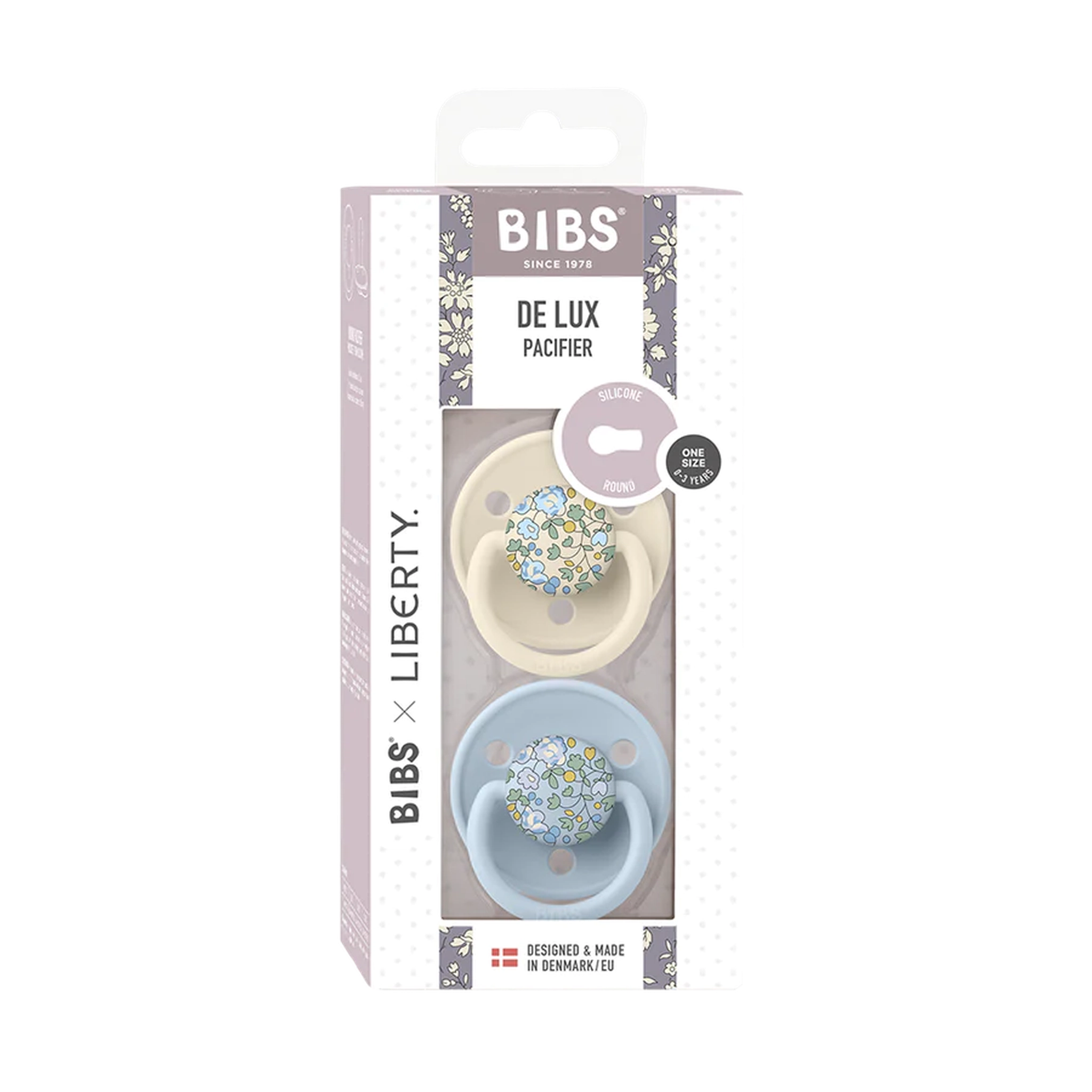 BIBS x LIBERTY De Lux 2 PACK Eloise - Baby Blue Mix - One Size
