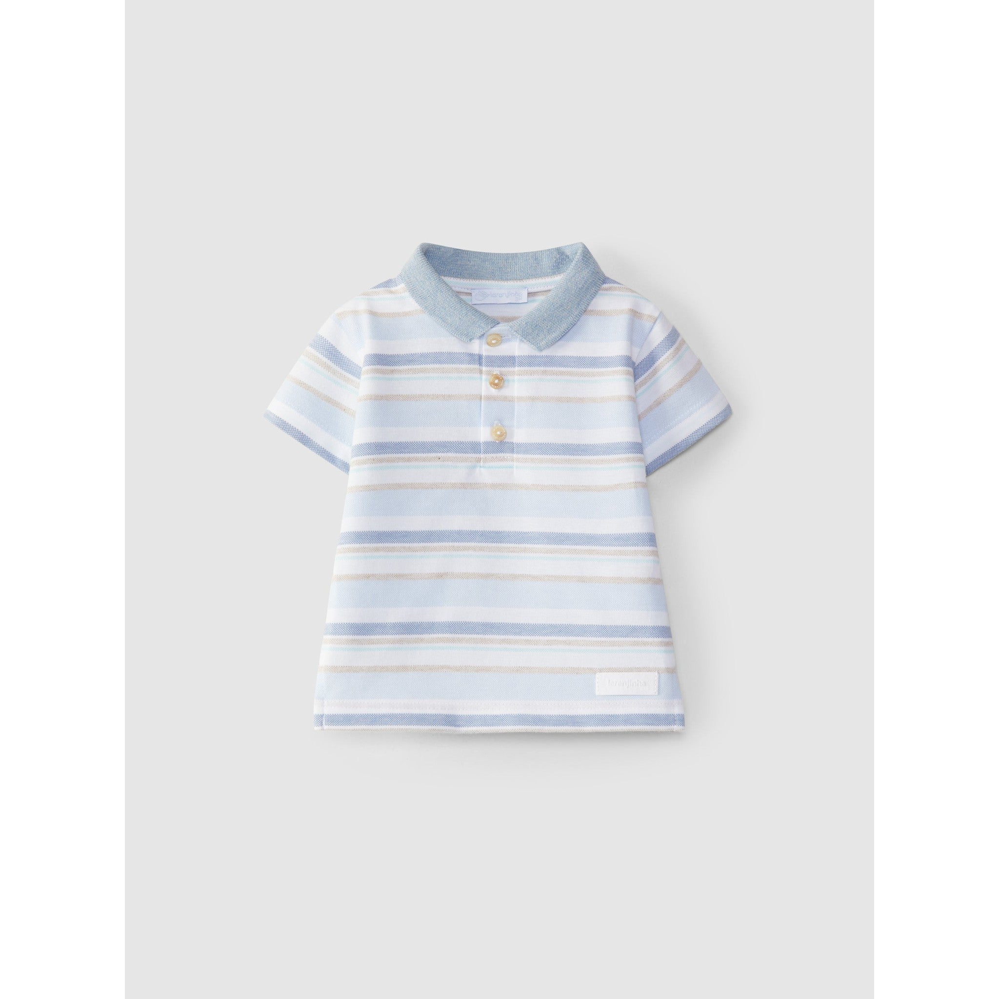 Polo shirt stripes in pique Denim Set