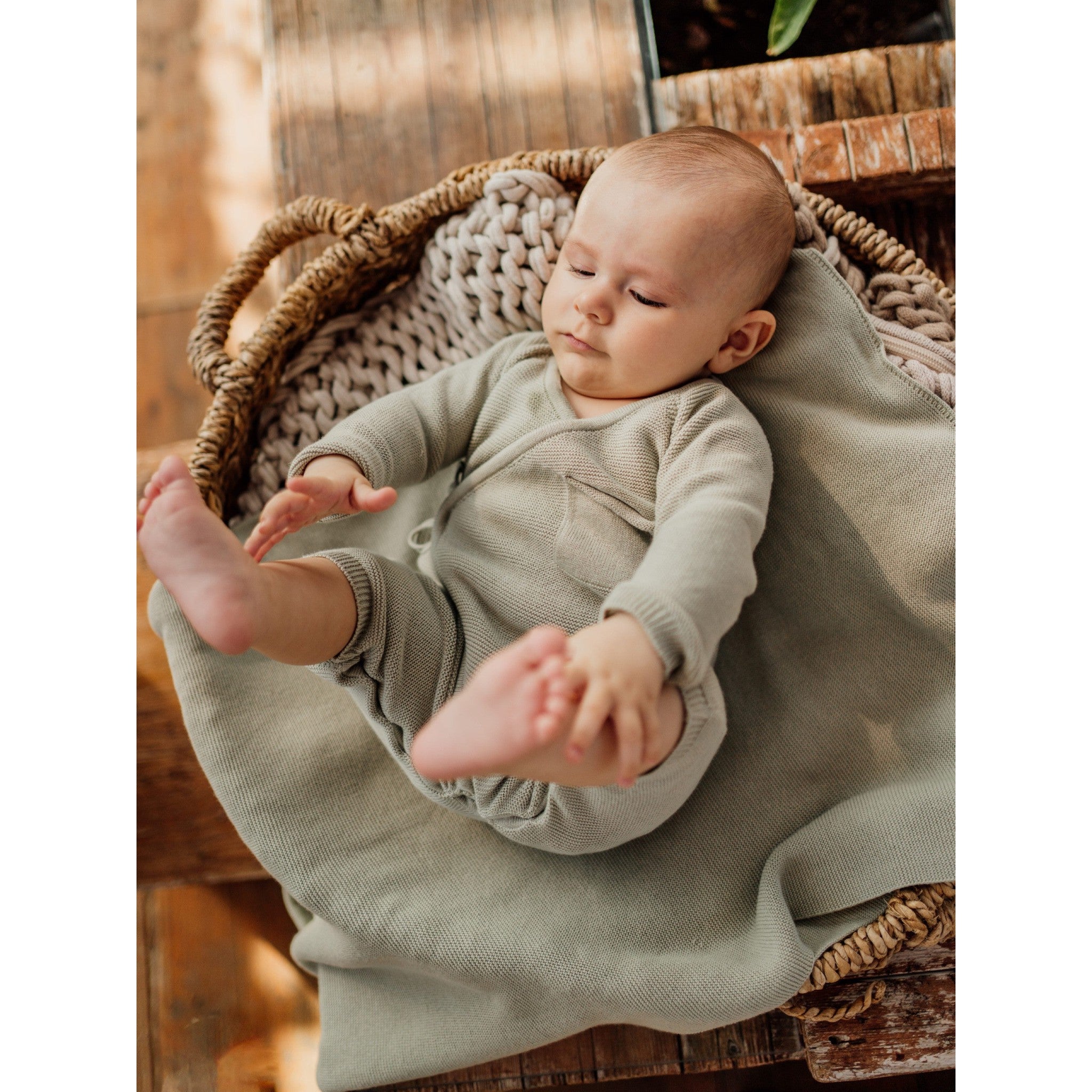 Babygrow knitted in organic cotton | HELLO LITTLE MOTHER LOVE