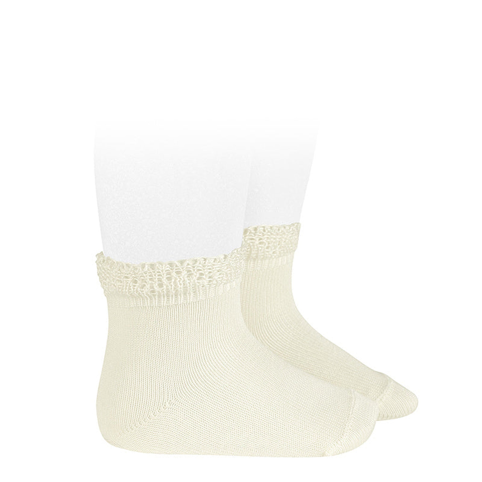 Short Socks with Openwork Cuff - Several Colors