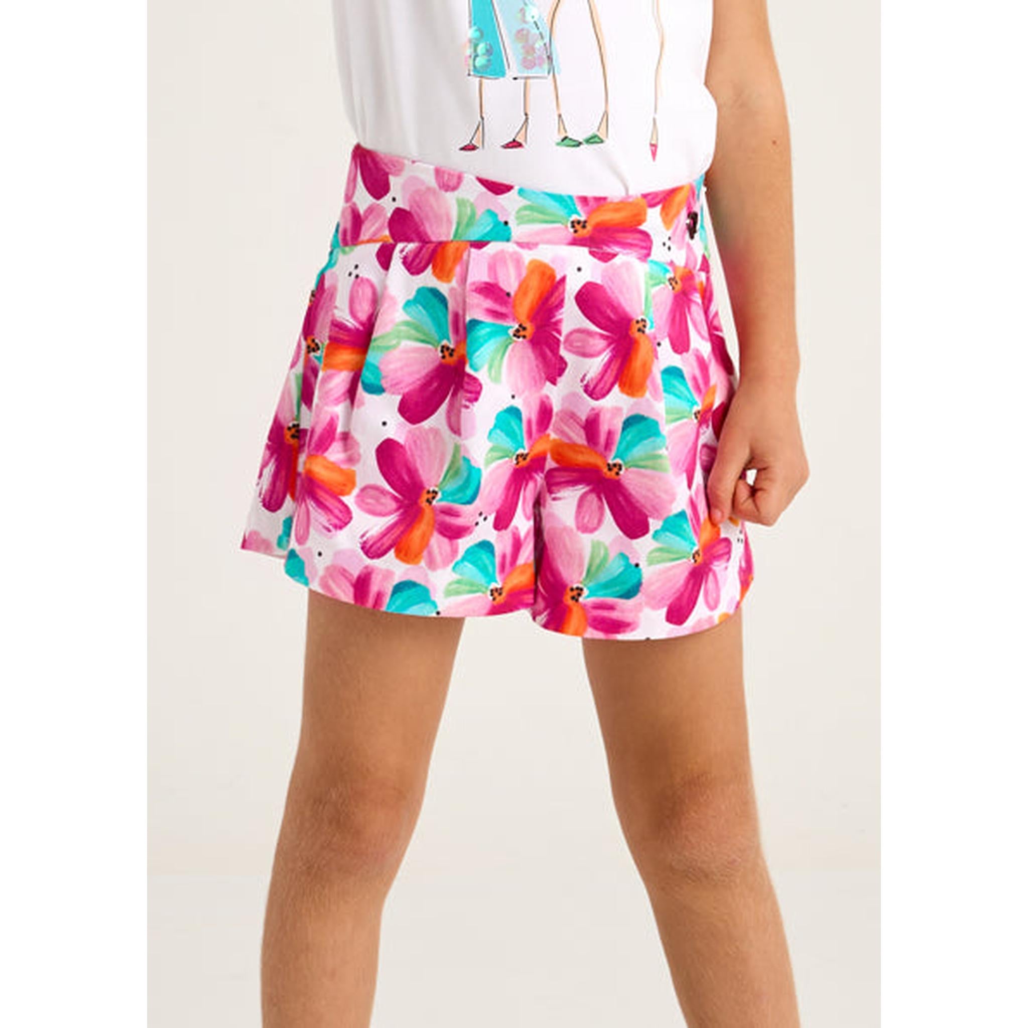 Ribbed Printed Skort Set