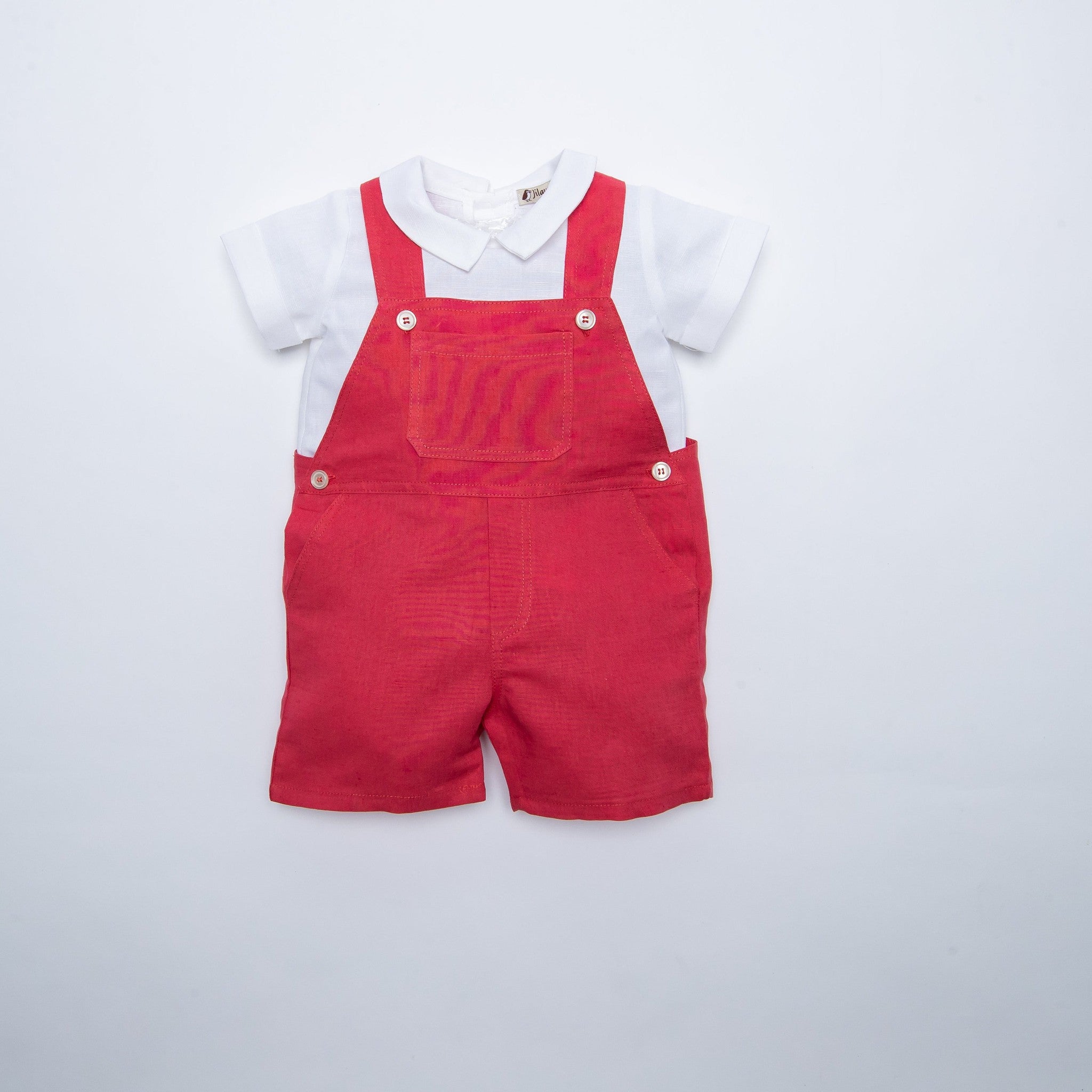 Papavero Linen Dungaree Set