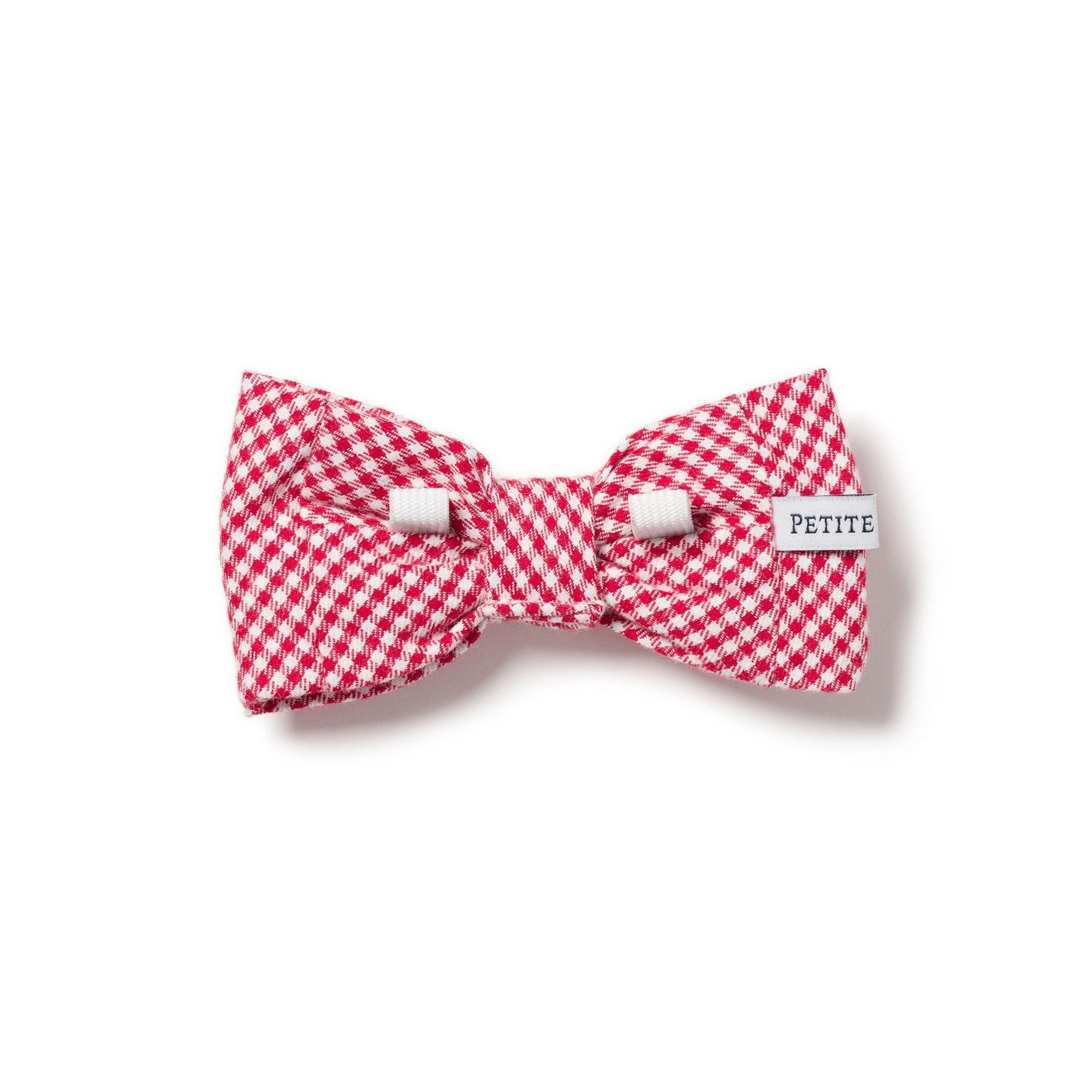 Red Mini Gingham Dog Bow Tie