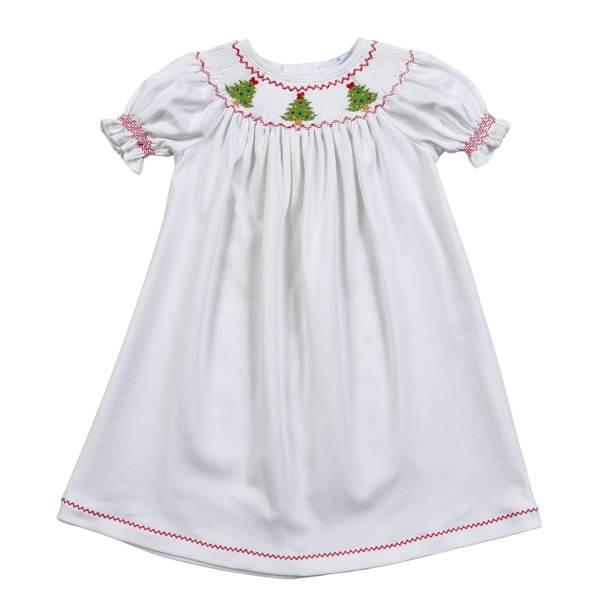 White Hand Smocked Christmas bishop