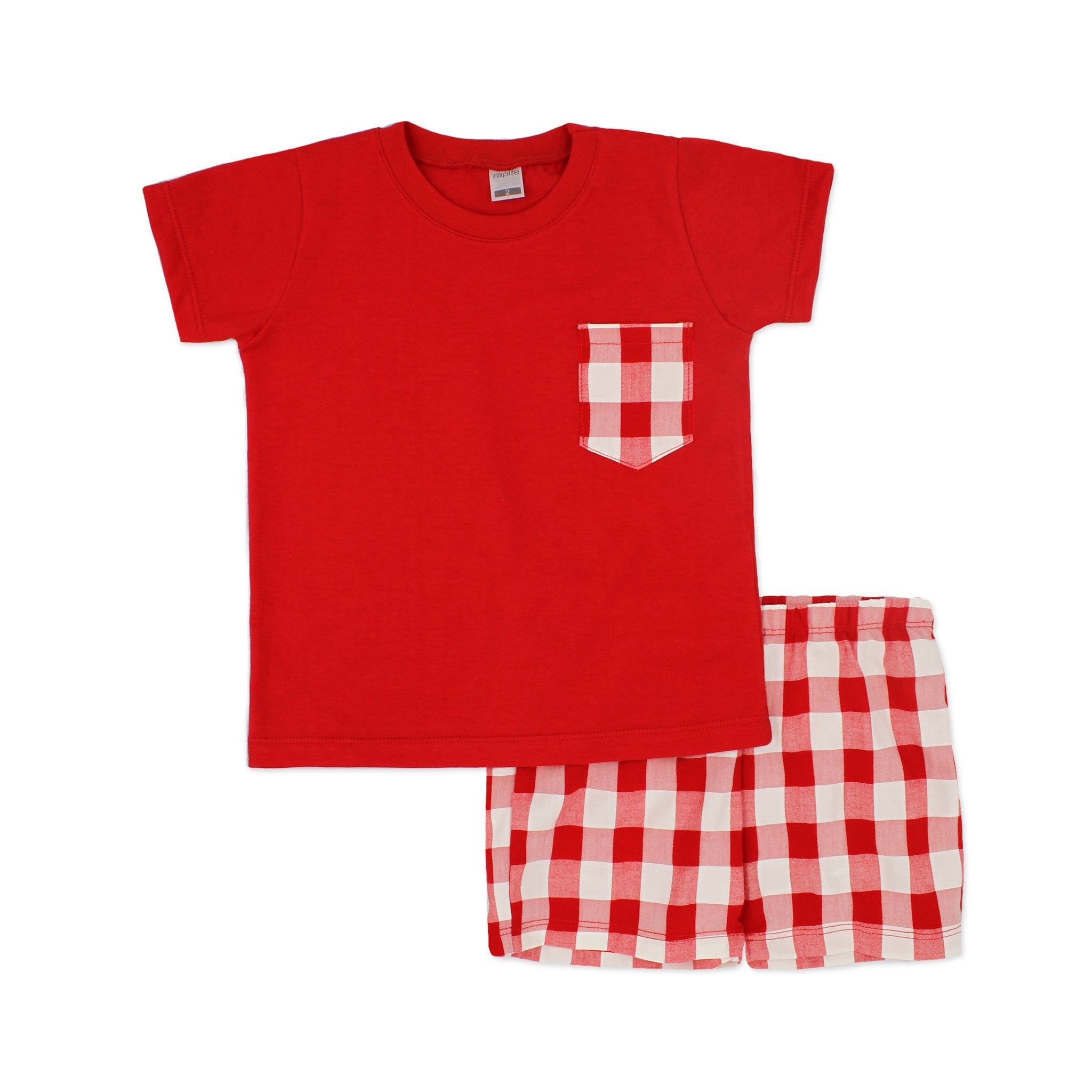 Red Vichy Short Set Boy