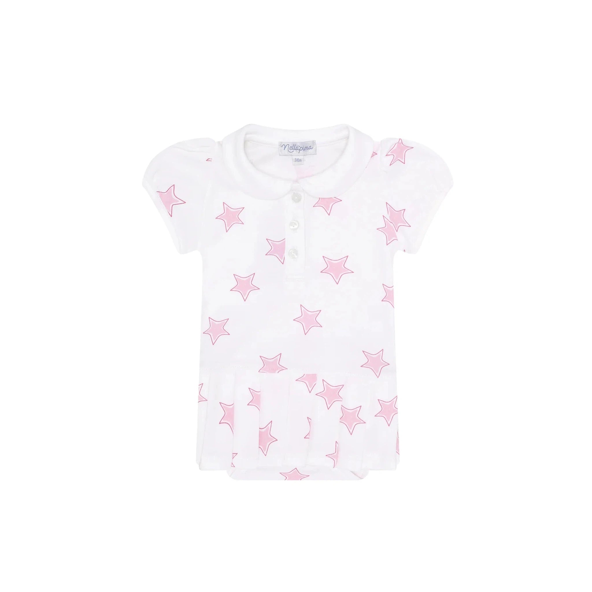 Pink Stars Pima Onesie Dress