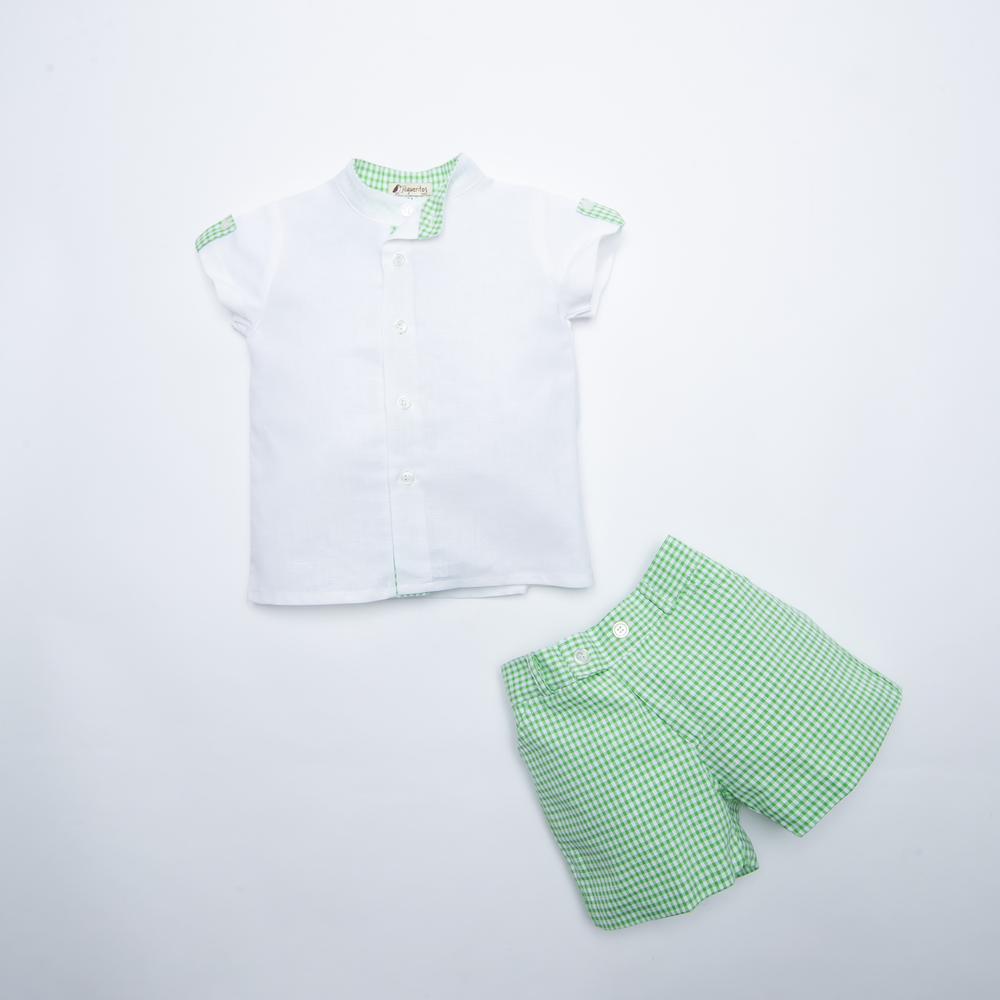 Green Vichy Short Set