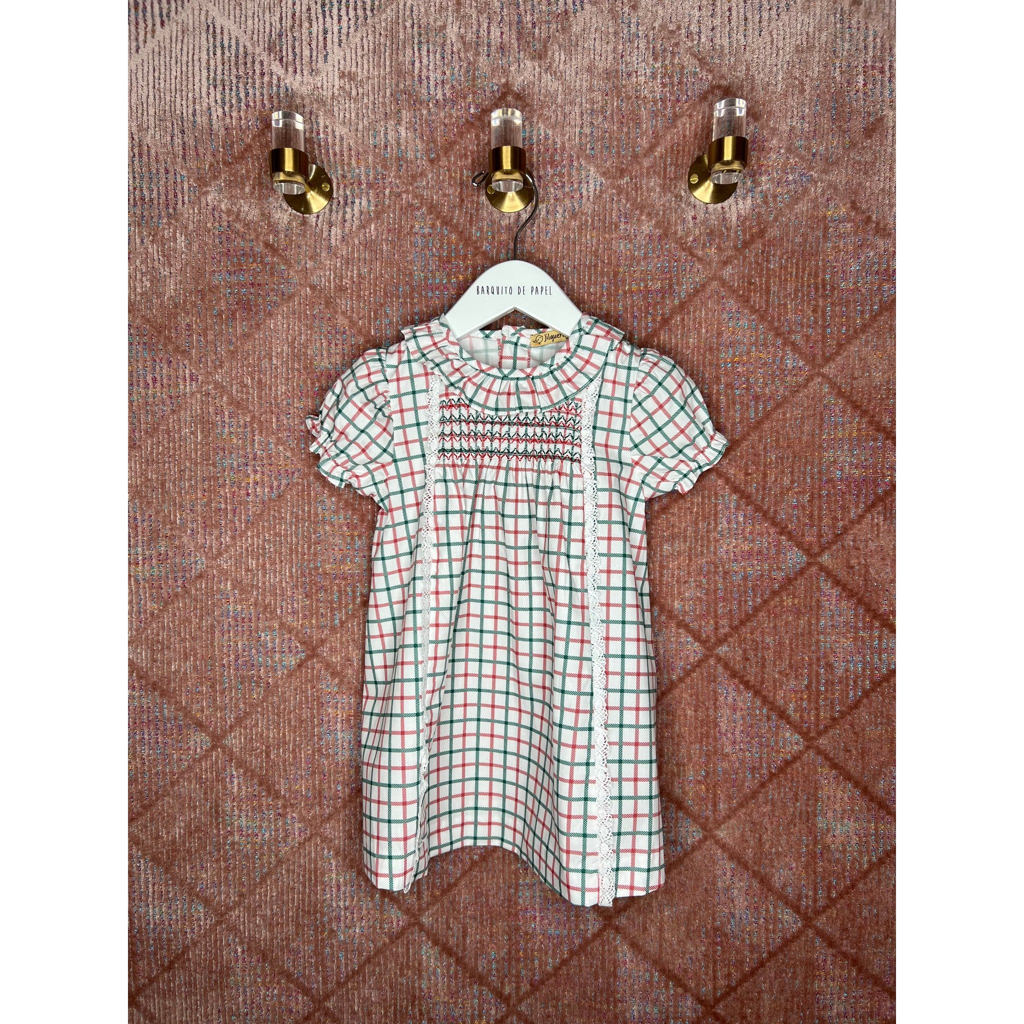 Thin Tartan Smocked Dress