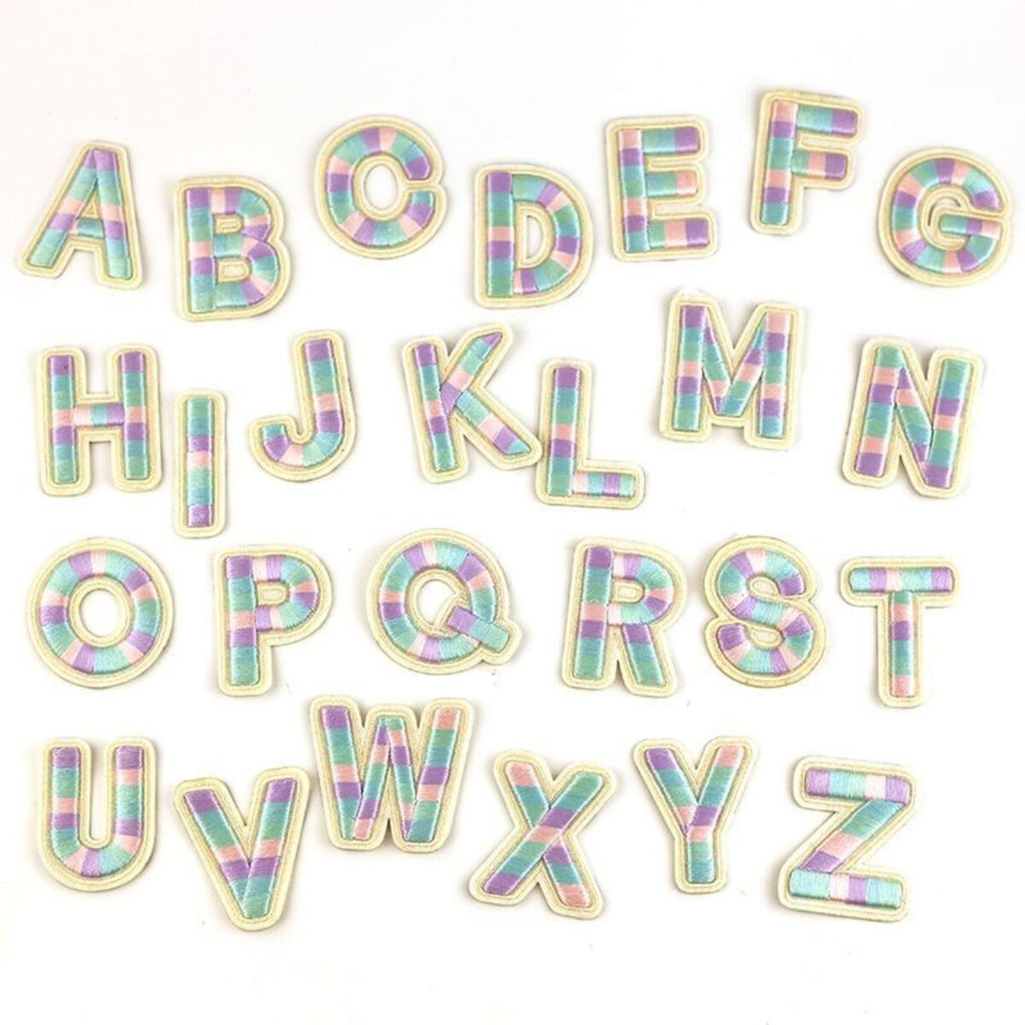 Embroidered Letter Patch - Pastel