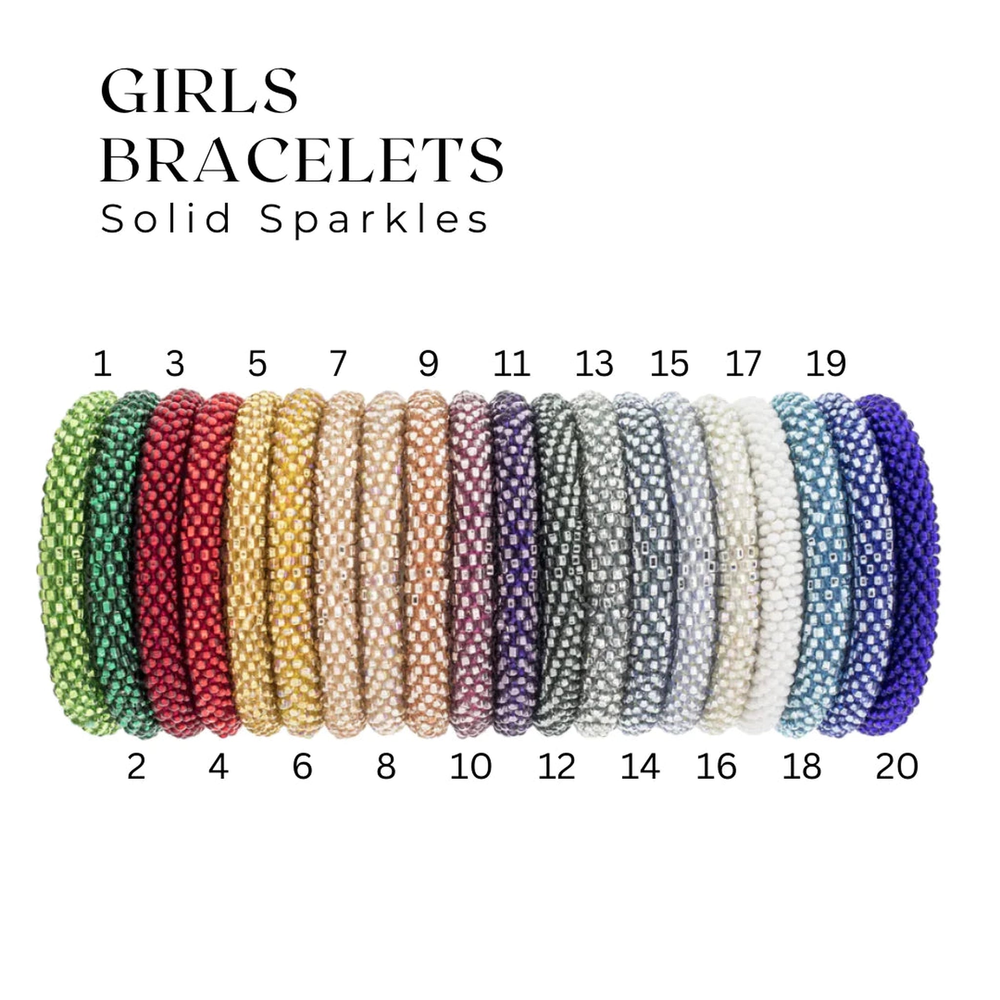 Girl Bracelets - Solid Sparkles