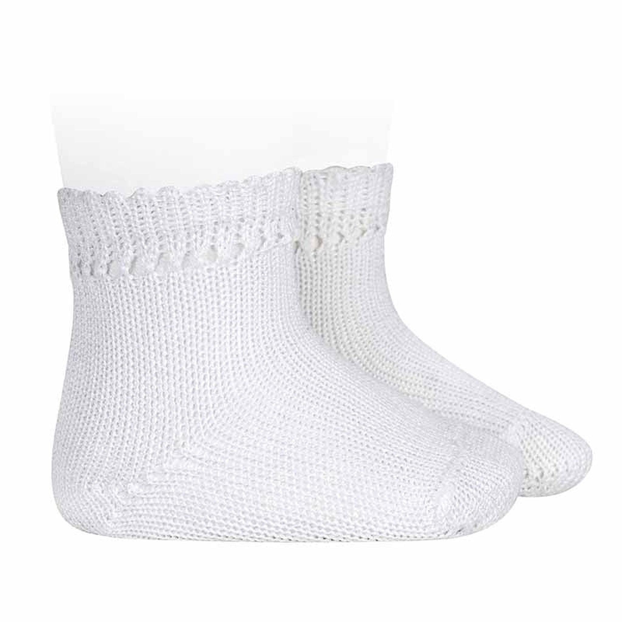 Perle Cotton Socks with Openwork - Several Colors