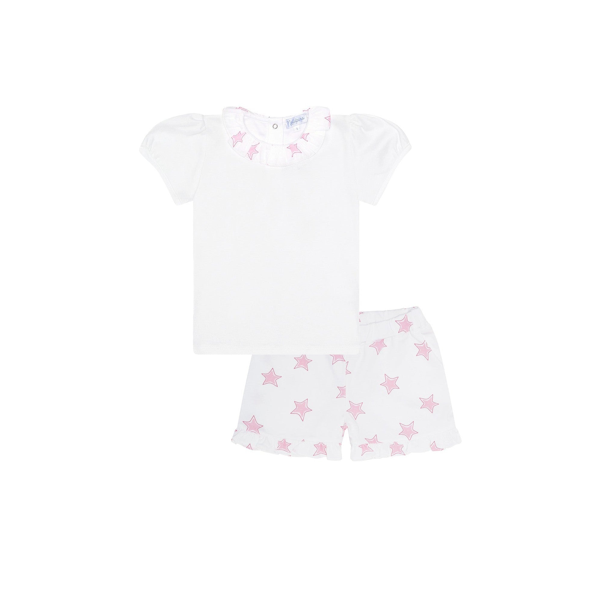 Pink Stars Pima Short Set