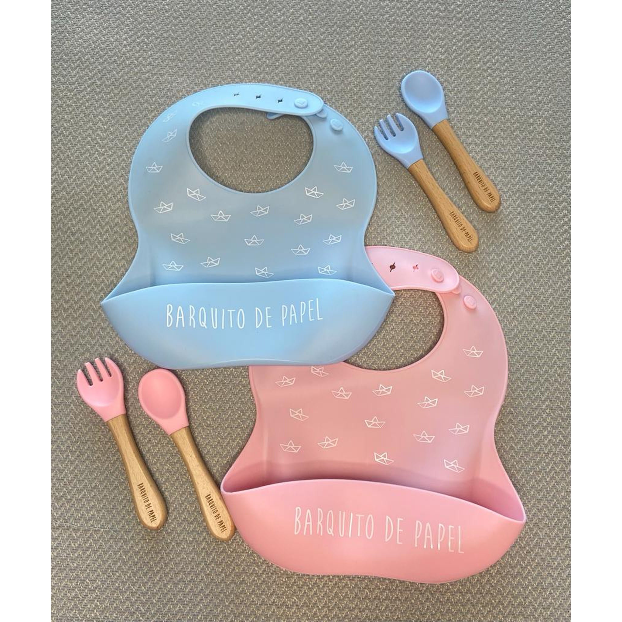 Pink Silicone Bibs